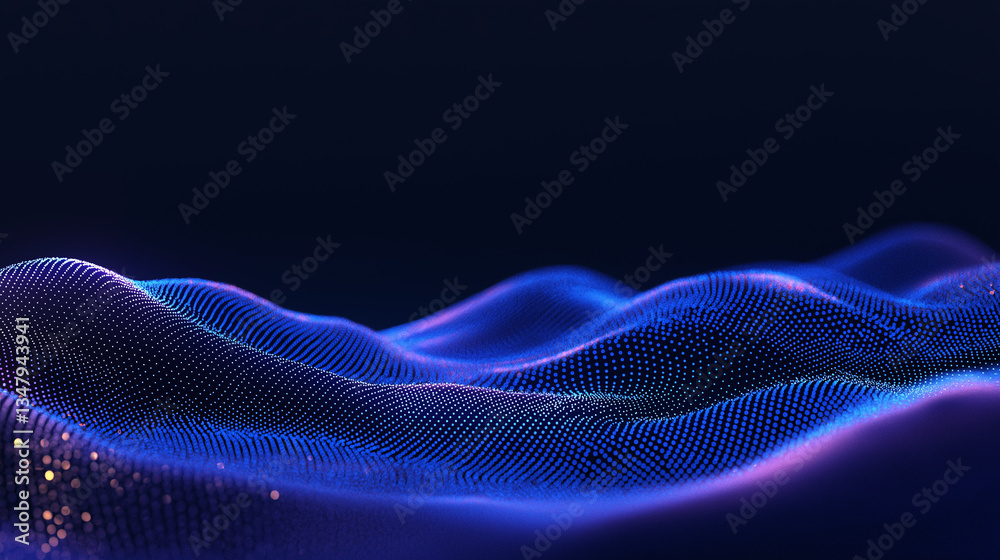 Canvas Prints digital waveform: a mesmerizing digital illustration showcasing a dynamic, undulating waveform, rend