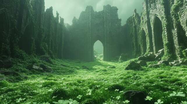 Overgrown Ruins Ancient Stone Structure Reclaimed By Nature