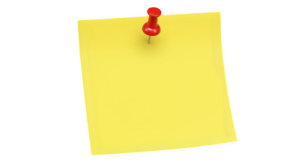 Yellow Sticky Note Isolated on Transparent PNG Background