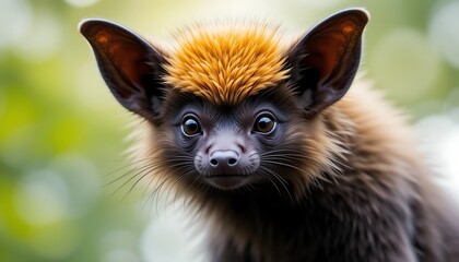 Obraz premium Adorable Animal Portrait with Striking Eyes and a Unique Hairstyle