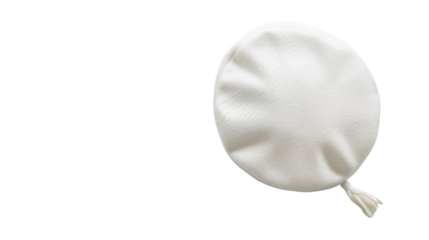 White sailor's garrison cap with small tassel isolated on transparent background