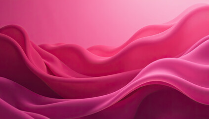 Fototapeta premium Layered abstract pink waves resembling flowing sand dunes with smooth curves and soft lighting.
