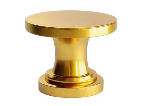 A sleek, modern gold side table with a polished finish, designed to enhance contemporary decor settings with its elegant and luxurious appearance.