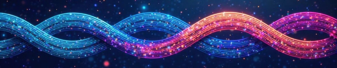 Obraz premium Interconnected stylized wave motifs forming a continuous loop of texture and movement, abstract art, seamless designs, wavy borders