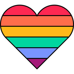 Pride - icons - black line illustration