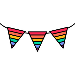 Pride - icons - black line illustration