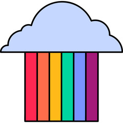 Pride - icons - black line illustration