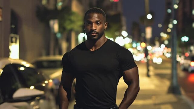 Sexy man walking on a street