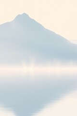 Obraz premium Mountains reflecting in a serene calm lake under soft light