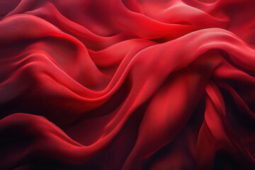 Obraz premium Vibrant red silk fabric texture background, creating a luxurious and elegant feel.