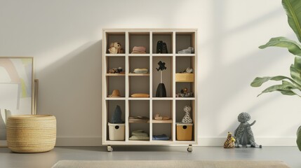 A functional open-shelf design of the Blox wardrobe, perfect for easy access and elegant organization