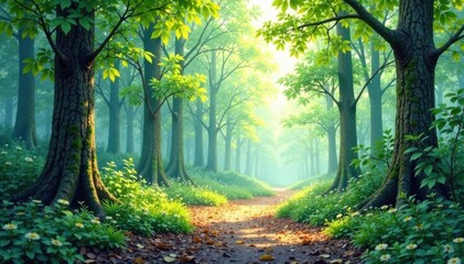 Naklejka premium Mottled watercolor texture on a serene forest floor, earthy, forest, watercolor texture