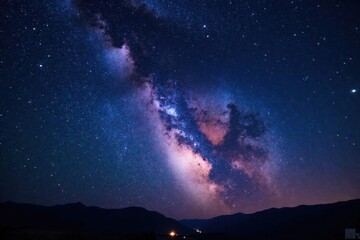 Obraz premium Milky Way dominates a sea of glittering stars in an endless expanse of the night sky, night sky, galaxy, milky way