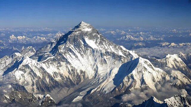 High Altitude Aerial View Of Mount K2