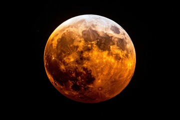 Fototapeta premium Stunning Full Moon Illuminated with Warm Orange and Yellow Glow