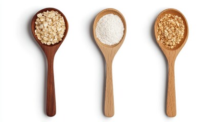 Oatmeal in Wooden Spoons