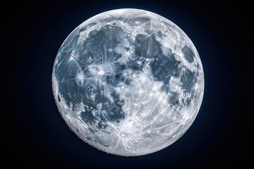 Obraz premium Majestic Full Moon Illuminating the Night Sky with Craters