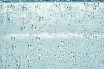 Refreshing soda water as background, closeup view