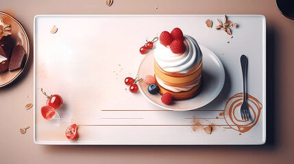 A beautifully designed pudding menu template featuring a stylish layout with mouthwatering dessert images. Ideal for menu design, promotional materials, and digital or print use.