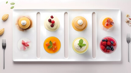 A beautifully designed pudding menu template featuring a stylish layout with mouthwatering dessert images. Ideal for menu design, promotional materials, and digital or print use.