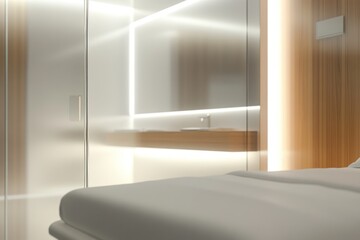 Modern bedroom design featuring a minimalist style with clean lines