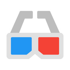 Obraz premium 3D movie glasses. This is a vector single icon with a flat style. Suitable for any purpose, such as website design, mobile app design, logo design, pattern design, etc.