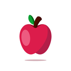 Flat design illustration of red apple