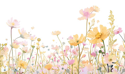 Creative 2D Doodle Floral Illustrations on White Background