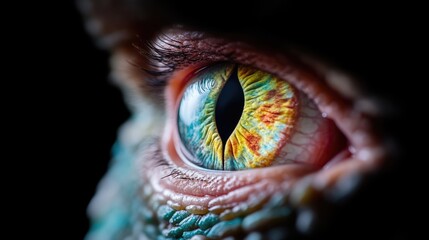 Close-up of a vibrant, fantastical eye