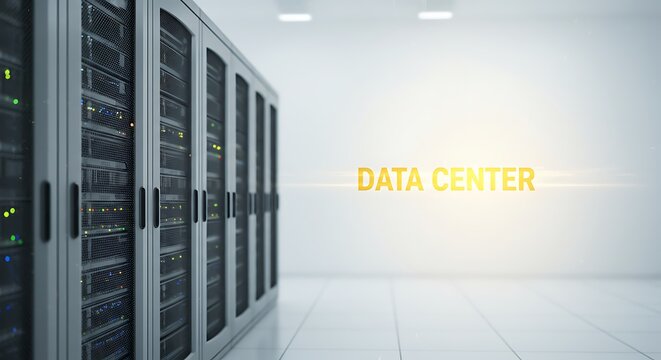 Servers in a data center - technology and infrastructure - server room concepts - Powered by Adobe