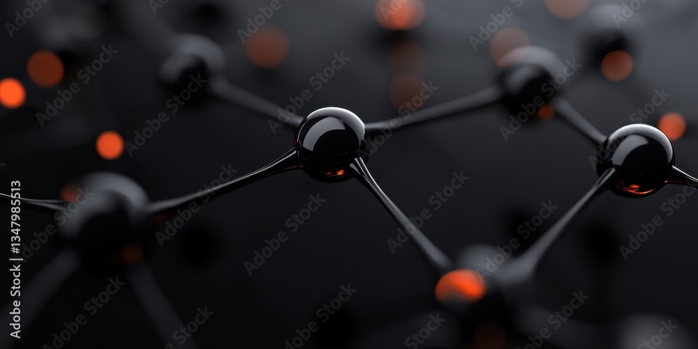Poster close up of an intricate network of molecular structures symbolizing advanced technology and interco