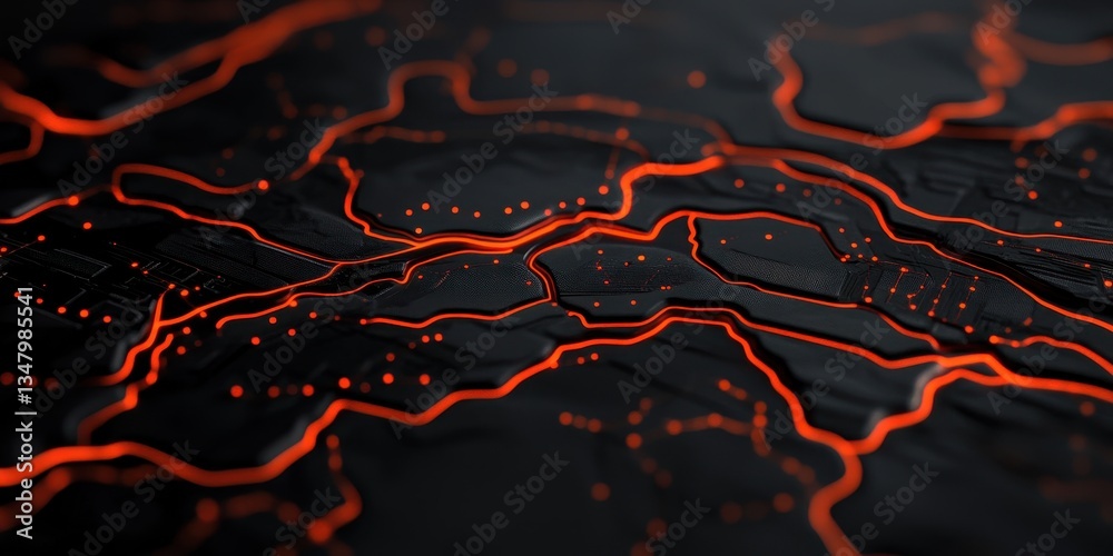 Poster abstract design of a digital network representing connections and data flow in modern supply chains 