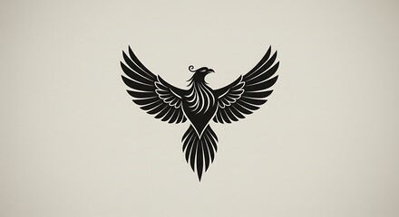 Obraz premium Stylized phoenix emblem - Symbol of rebirth and resilience - Suitable for branding or decorative design.