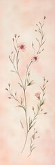 Illustrated Botanical Wildflower Bookmark, Pink Theme