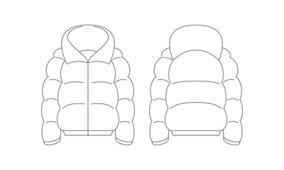 puffer jacket design illustration