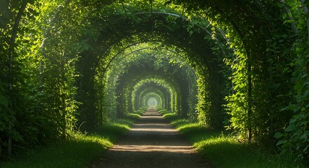 Verdant Tunnel Pathway - Peaceful Retreat - Serene Landscape Photography