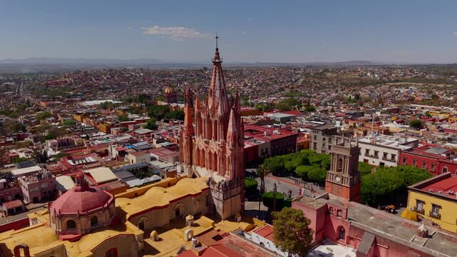 San Miguel de Allende Daytime - Aerial - Shot Moves Left