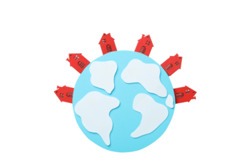 PNG, Population day, planet with text, isolated on white background.