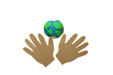 PNG, Population Day, palms, isolated on white background.