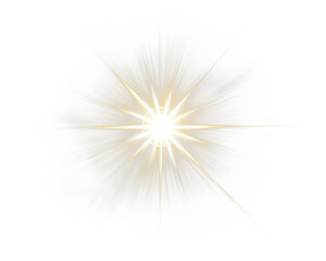 PNG Four-prong light flare effect astronomy starburst.