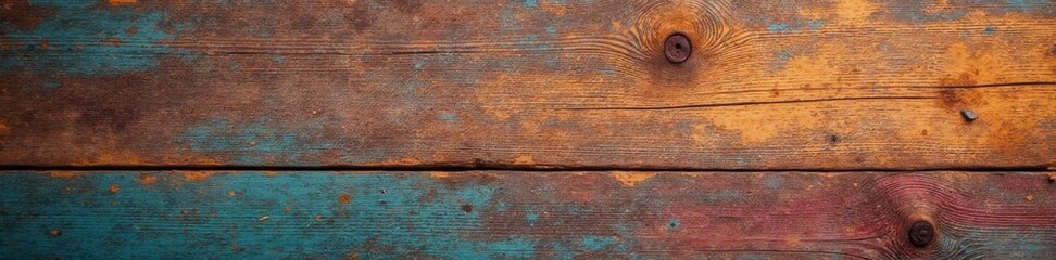 Naklejka premium Weathered wooden board with intricate texture as background, wood grain, wooden furniture