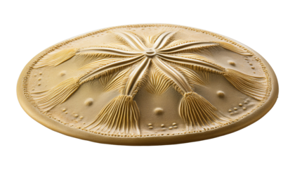 Golden Sand Dollar Isolated on Transparent Background