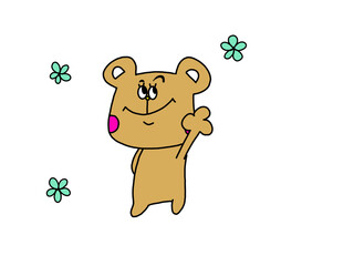 teddy bear with flowers