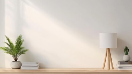 Minimalist Home Decor Shelf, Sunlight, Calm Ambiance