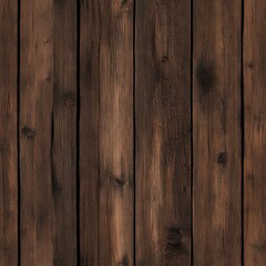 Naklejka premium Close-up view of dark brown wood planks wall or floor displaying distinct vertical parallel planks highlighting rich wood grain texture and patterns