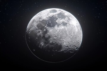 Fototapeta premium Stunning Close-Up of the Full Moon Against a Starry Background