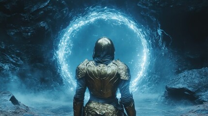 Fototapeta premium Knight Before the Mystical Portal