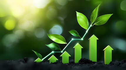 Growing greenery nature's growth chart plants infographic lush environment close-up sustainability concept