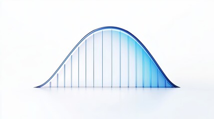 Obraz premium Holographic Normal Distribution Curve in Minimalist Design