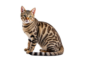 Fototapeta premium Stunning Cat Portrait High-Quality Digital Render, The cat, with its piercing eyes and graceful movements, embodies both mystery and elegance. Whether as a playful companion or a silent guardian